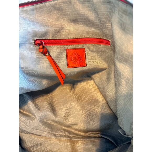 Velez‎ Women's Leather Shoulder Handbag Classic Minimalist Teacher Orange - Picture 8 of 14